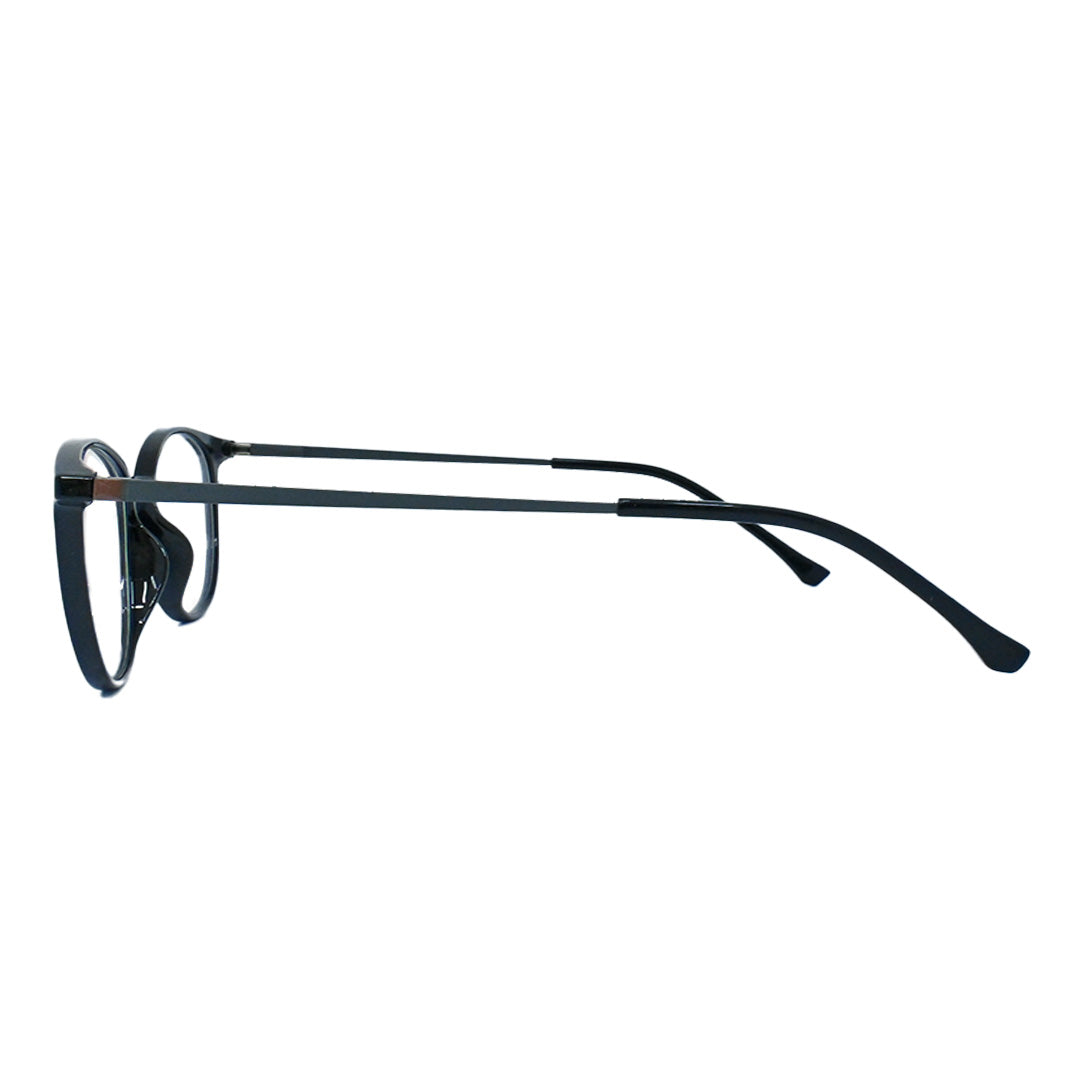 Trendy METAL-CH057M2-B - Round Black Eyeglasses