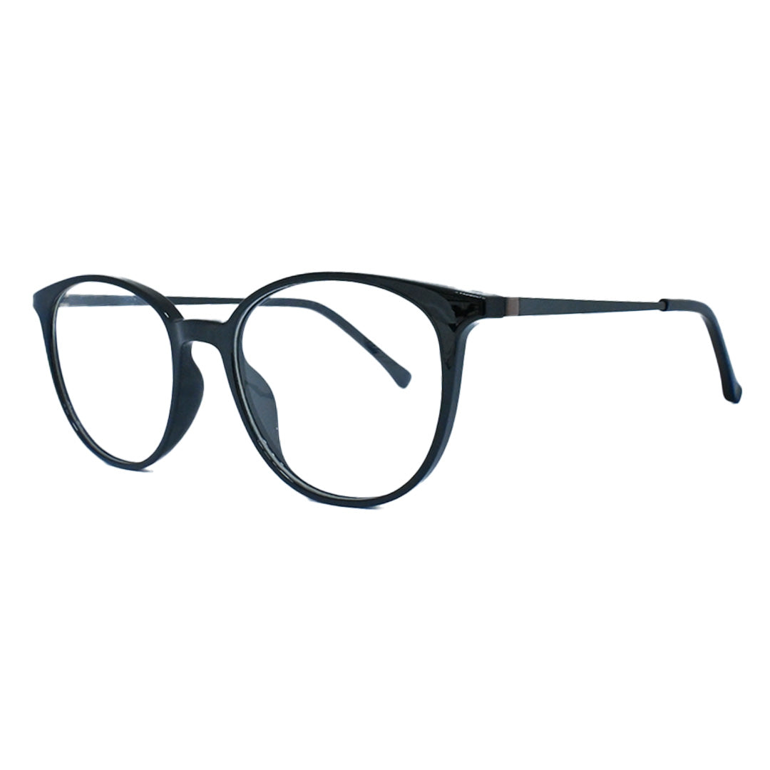 Trendy METAL-CH057M2-B - Round Black Eyeglasses